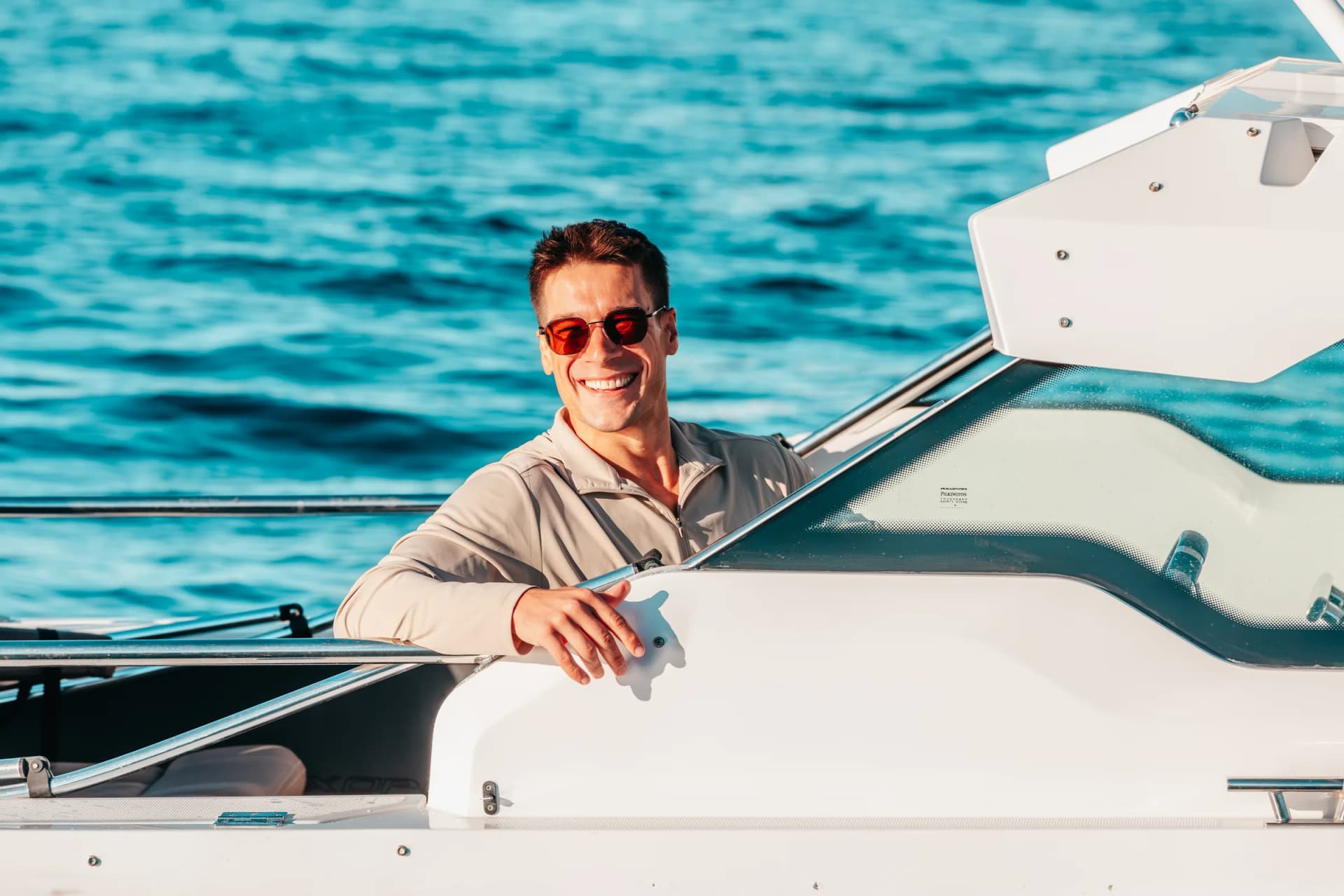 Captain Jeremy aboard Sea La Vie on Moreton Bay